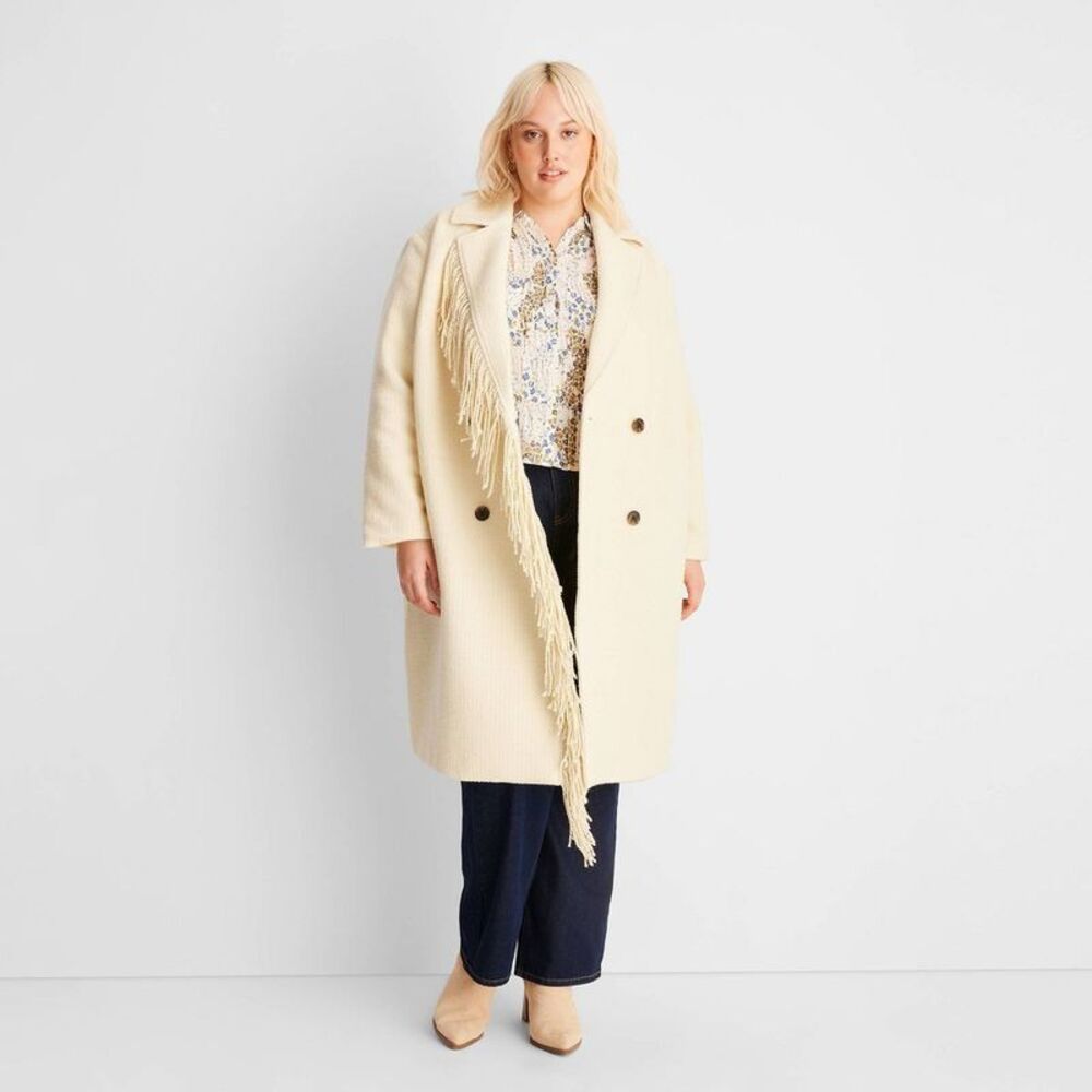 Elegant Cream Fringe Coat